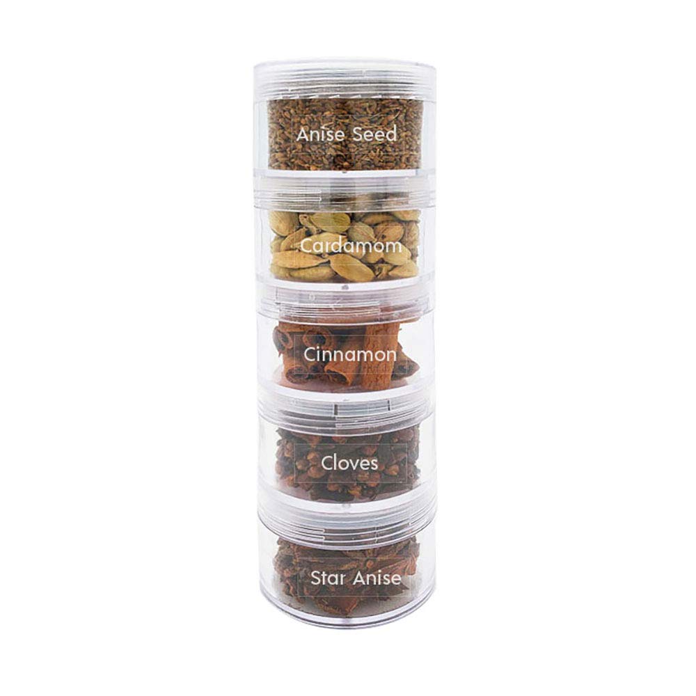 Spicylux The Whole Mix | Anise Seed, Green Cardamom pods, Cinnamon sticks, Cloves, Star Anise | Savory Herbs, Spices & Seasonings (Set of 5) â€“ Packed in U.S.A.