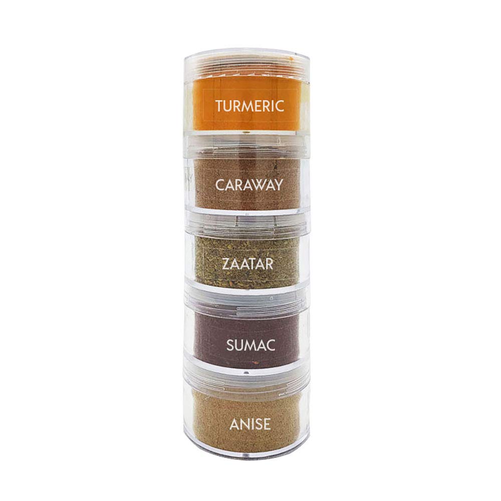 Spicylux The Middle Eastern Mix |Turmeric, Caraway, Jordanian Zaatar mix, Sumac, Anise ground | Savory Herbs, Spices & Seasonings (Set of 5) â€“ Packed in U.S.A.