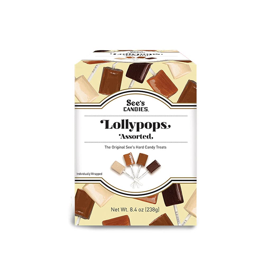 See's Candies 8.4 oz Assorted Lollypops Pack of 12