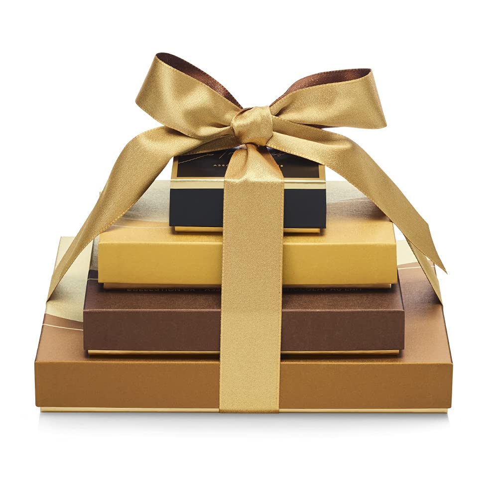 Godiva Chocolatier Sweet Surprise Gift Tower 4 Boxes of Chocolates in an Elegant Gift Display - Assorted Milk