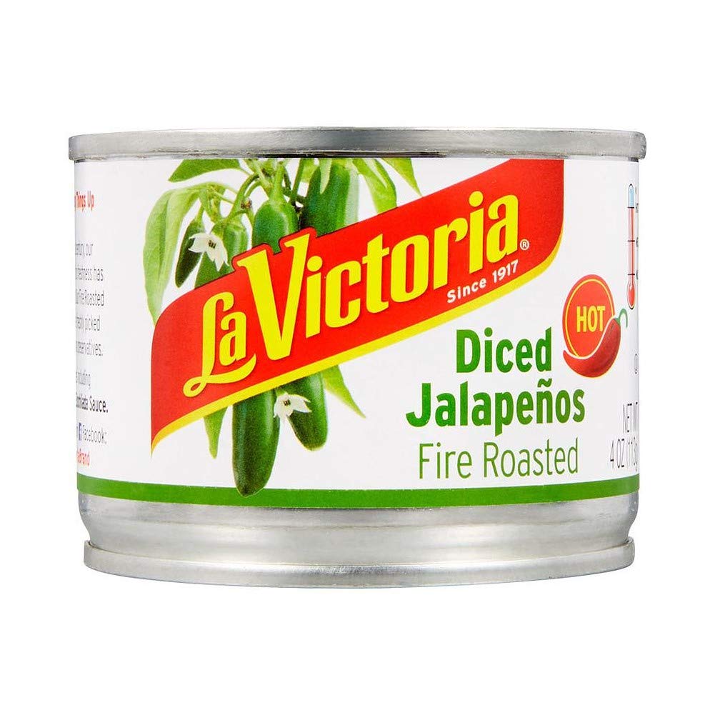 La Victoria Fire Roasted Diced JalapeÃ±os Hot, 4 Ounce (Pack of 24)