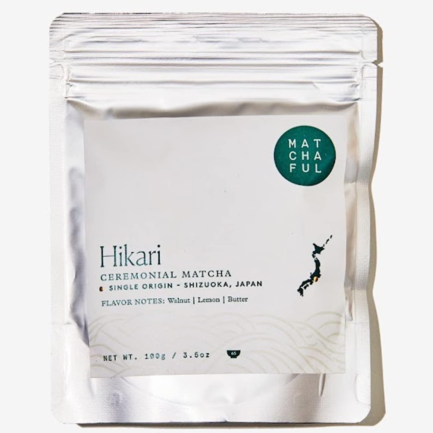 Matchaful - Hikari Single Origin Ceremonial Matcha. Matcha Green Tea Powder from the hills of Shizoka, Japan. Smooth and Creamy with Tasting Notes of Walnut, Lemon, Butter. 100g