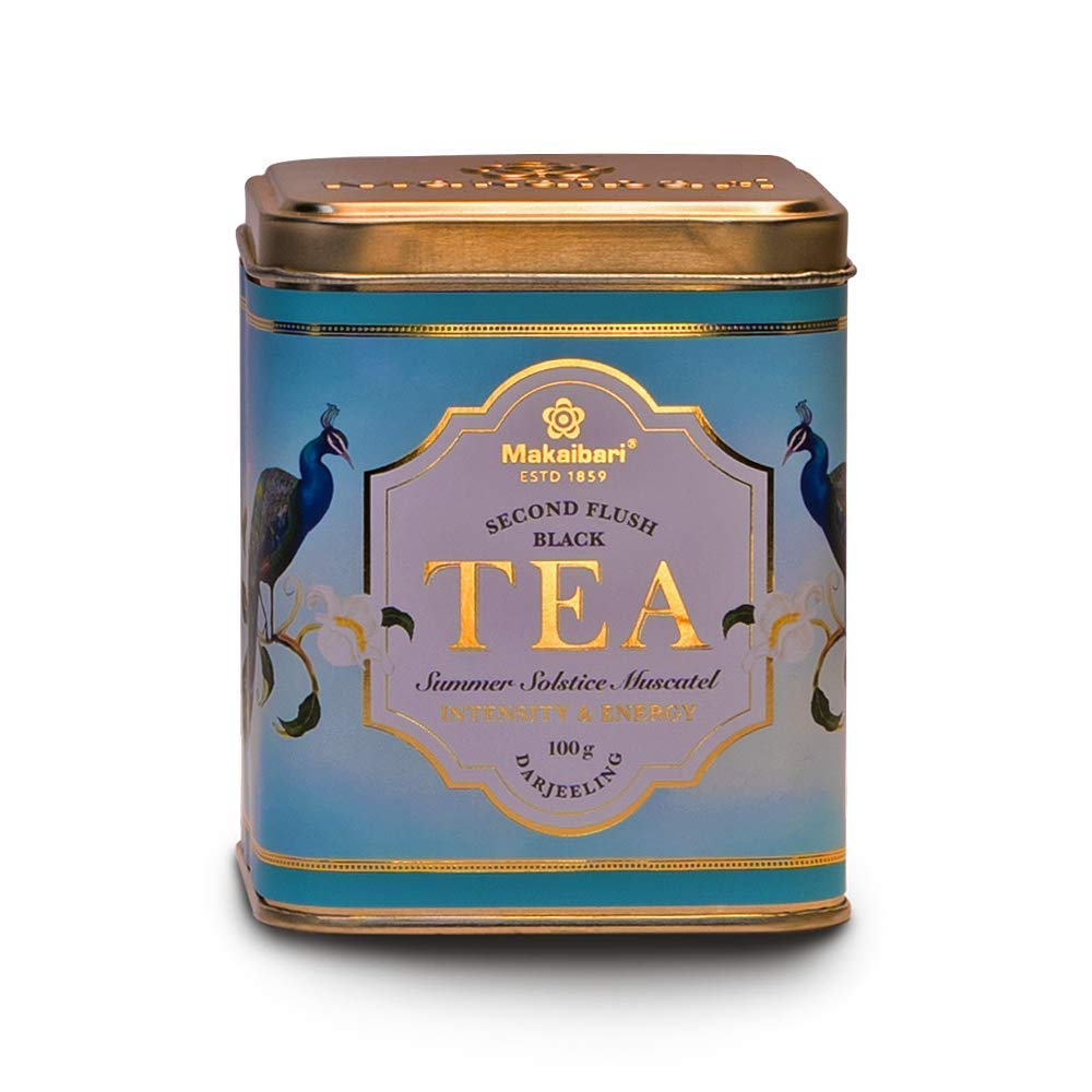 MAKAIBARI TEA TRESSURES-Summer Solstice Muscatel Darjeeling Black Tea Tin Caddy Pack Of 100 Gram