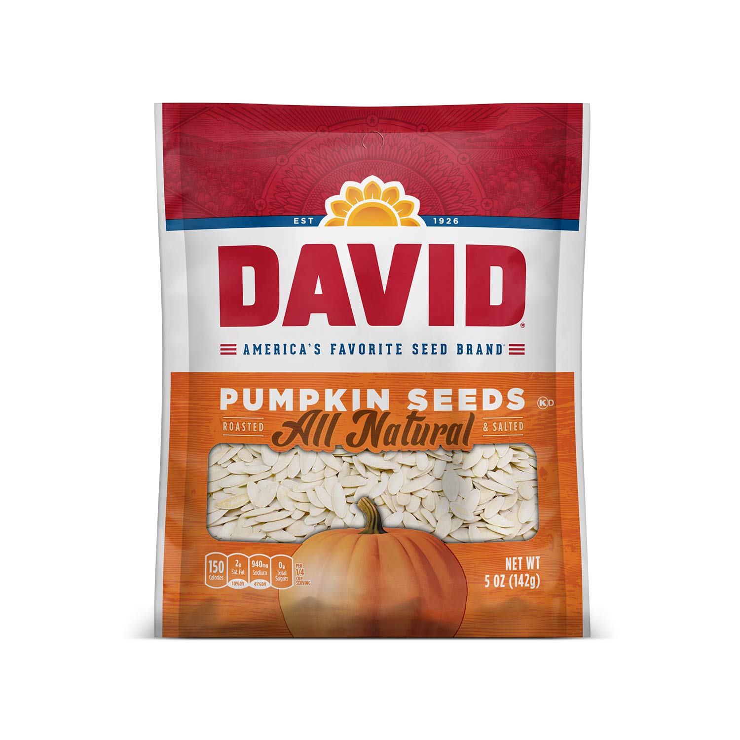 DAVID SEEDS Roasted and Salted Pumpkin Seeds