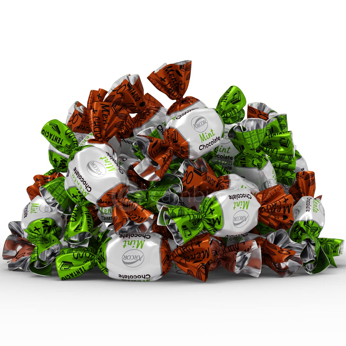 Arcor Chocolate Filled Mints by Cambie | 4 lbs of Hard Mint Candy with Soft Chocolate Interior | Individually Wrapped Bon Bons | Decadently Sweet Candy from Argentina (4 lb)