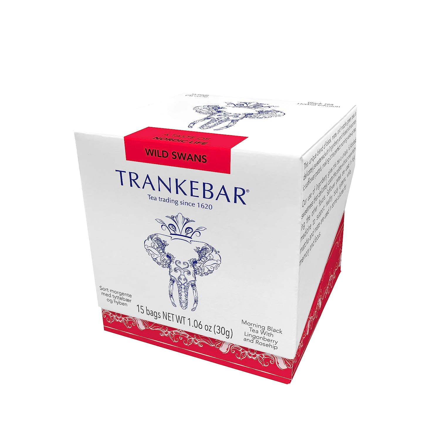 Trankebar Black Tea Herbal (Wild Swans, 1 pack of 15 tea bags) Specialty Indian Tea and Matcha with Nordic Herbs and Fruits - Contains Caffeine