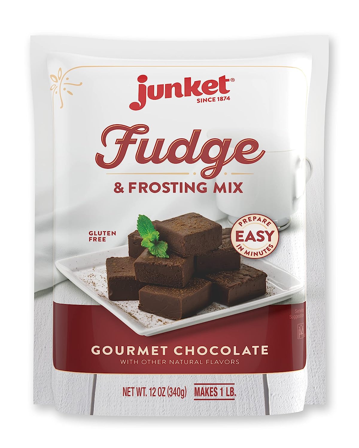 Junket Fudge and Frosting Mix: Add Milk and Butter, Heat 60 Seconds, Chill. 12 Ounce Bag of Chocolate Fudge Mix Makes 1 Pound Hansen Island Chocolate Fudge Candy or Icing for 8X8 Cake. (Pack of 1)