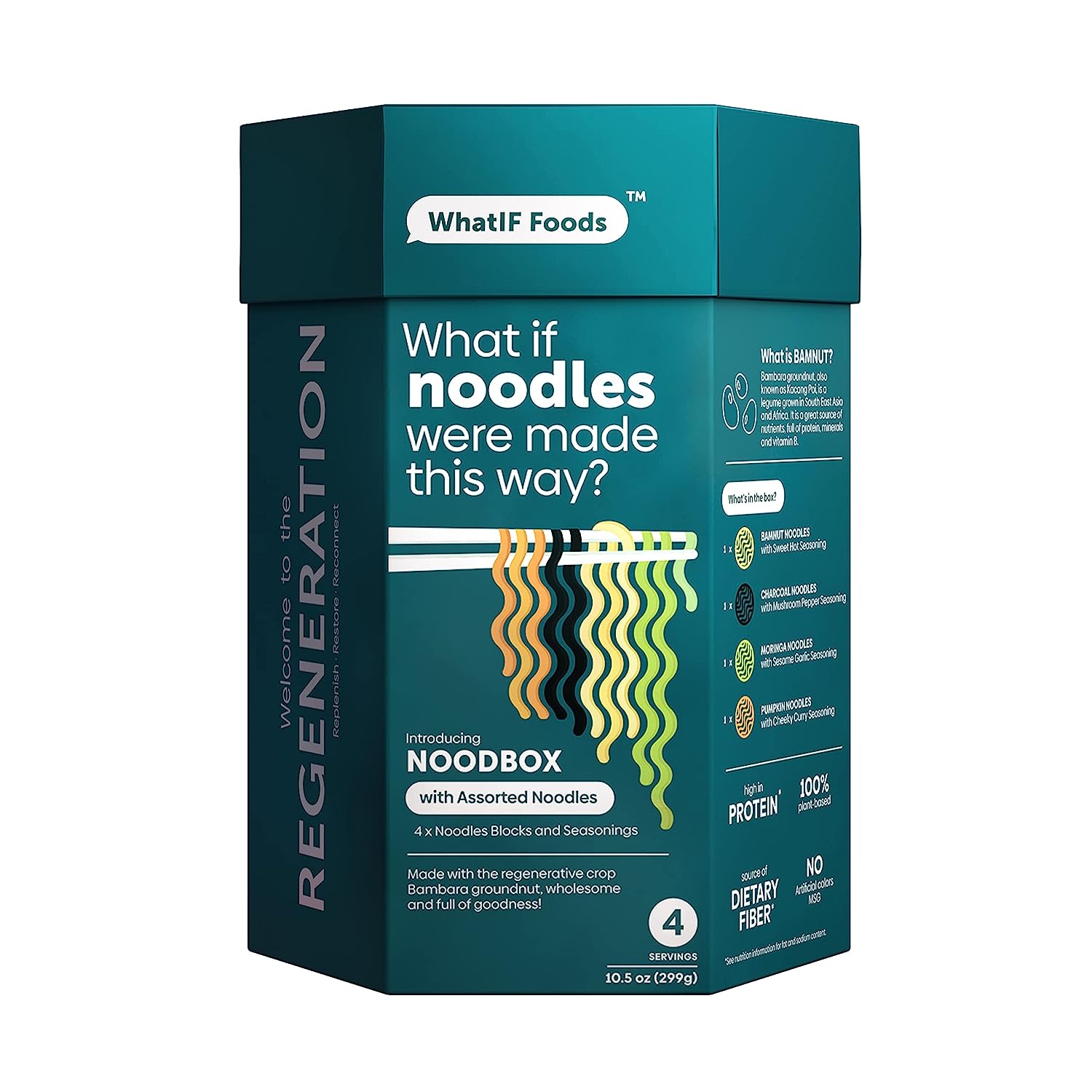 Healthy Instant Noodles Variety Pack | Vegan, Air Fried, High Protein & Fiber | Quick Cooking for Ramen, Wok, Soup, Stir Fry | 4 Delicious Flavors by WhatIF Foods