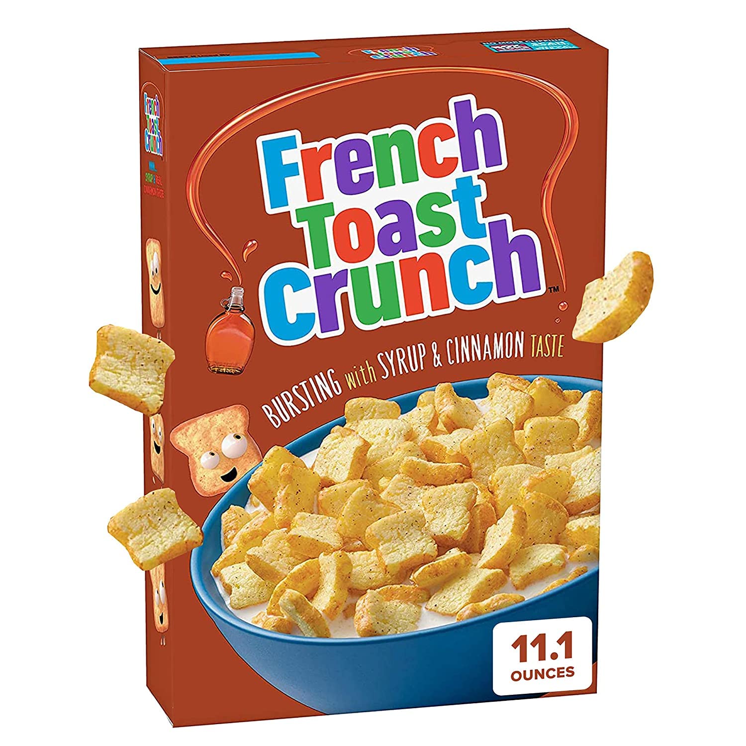 French Toast Crunch Breakfast Cereal, Crispy Sweetened Corn Cereal, 11.1 oz. Cereal Box