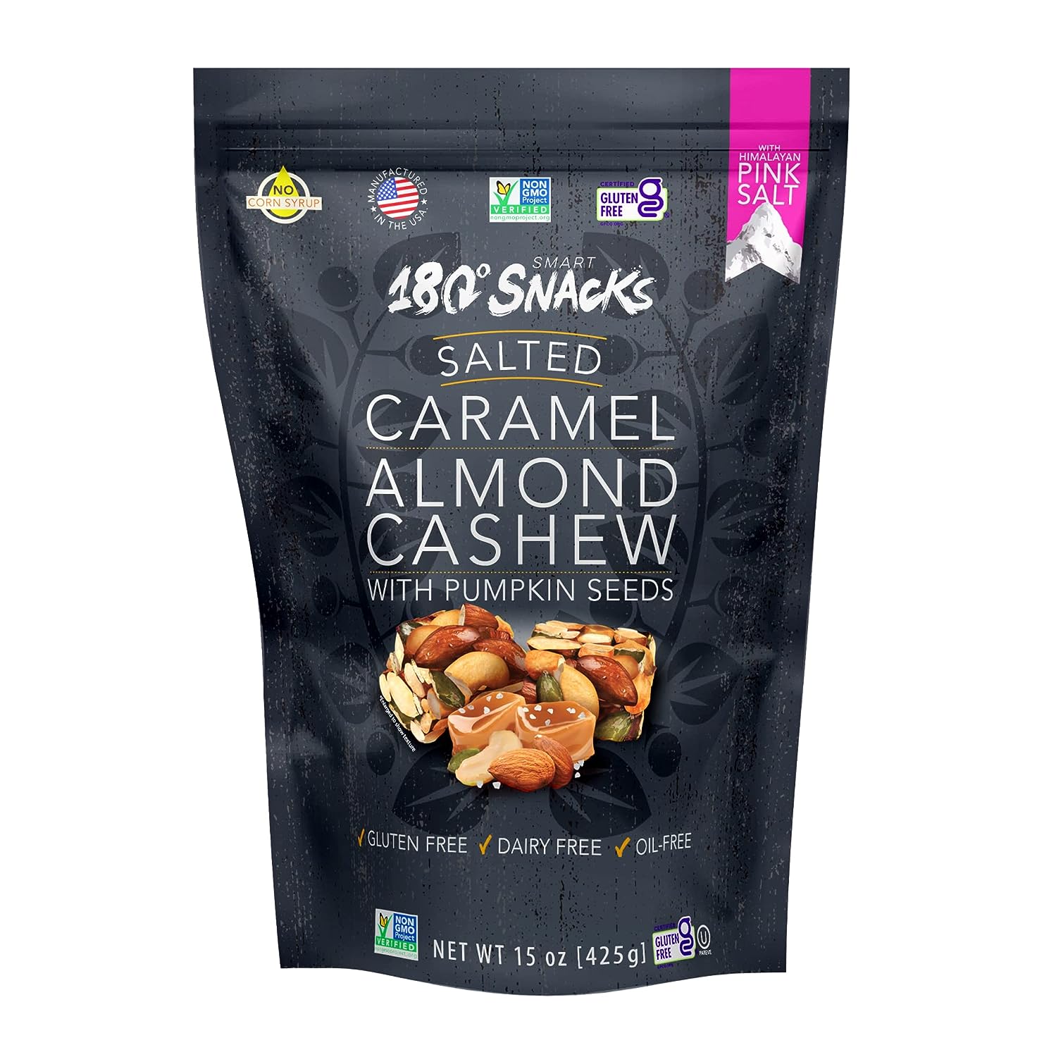 180 Snacks Salted Caramel Almond Cashew with Himalayan Salt - Delicious