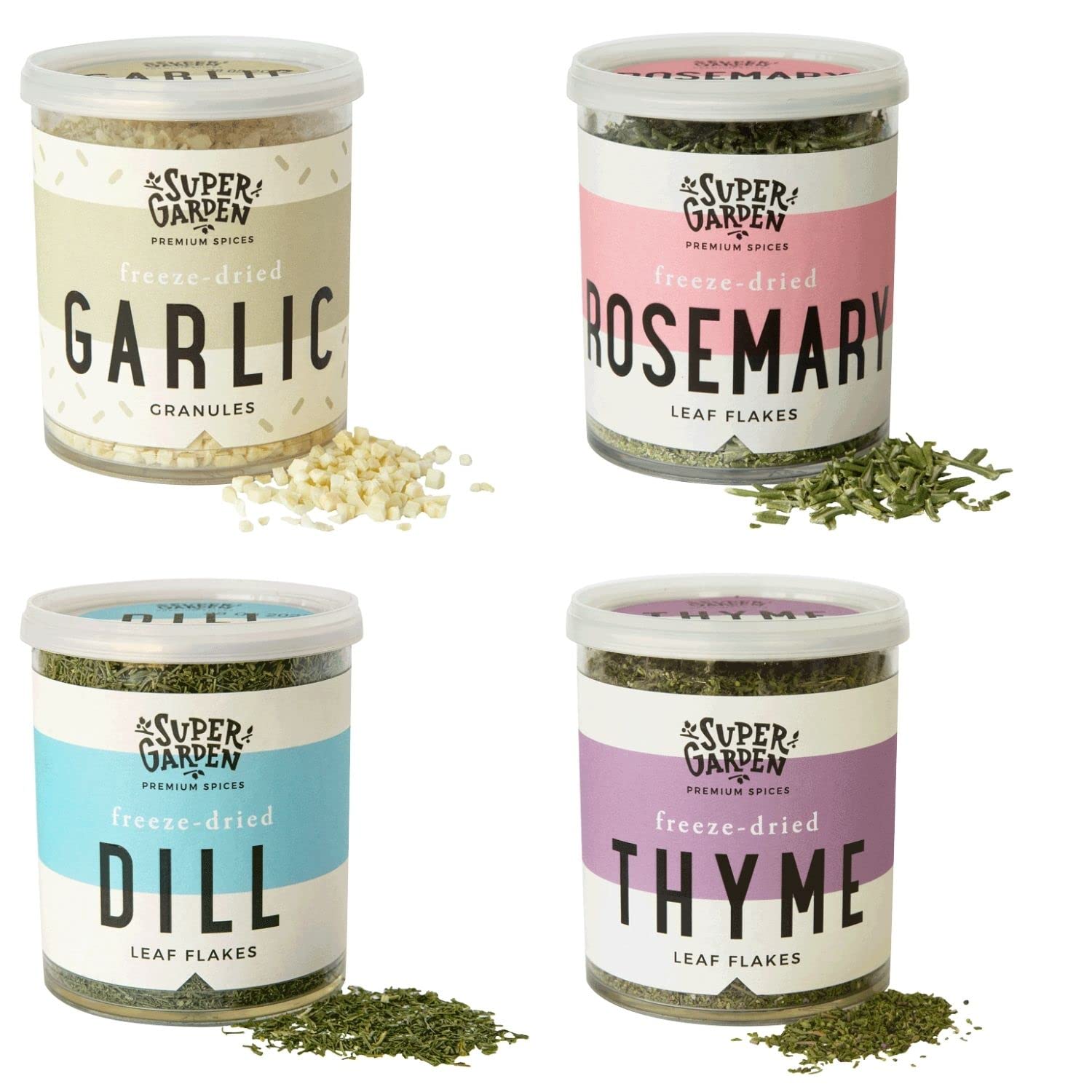 Garlic & Herbs Variety Pack - 100% Freeze Dried Spices for Cooking â€“ No Artificial Additives or Preservatives â€“ Dried Herbs