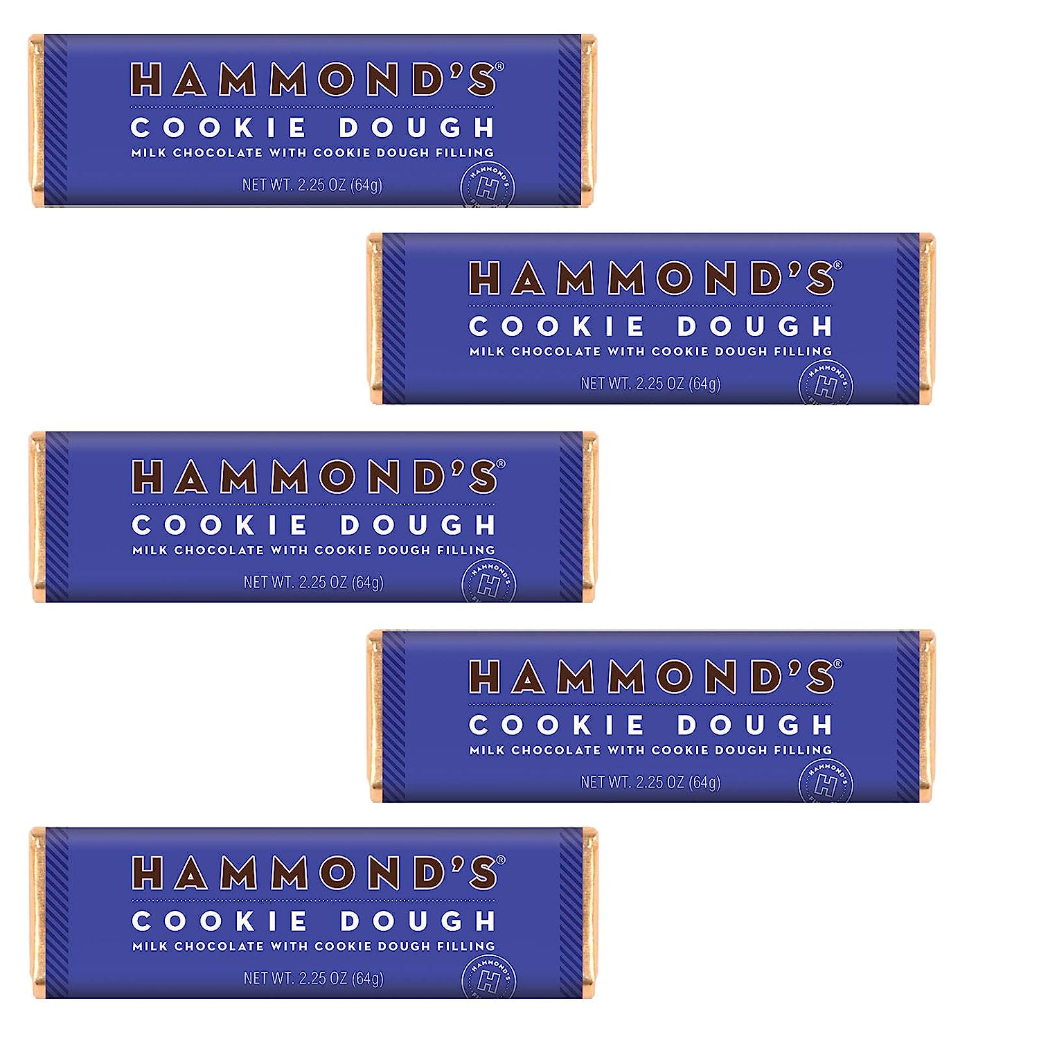 Hammond's Candies Gourmet Chocolate Candy Bars Cookie Dough | Sweet Milk Chocolate