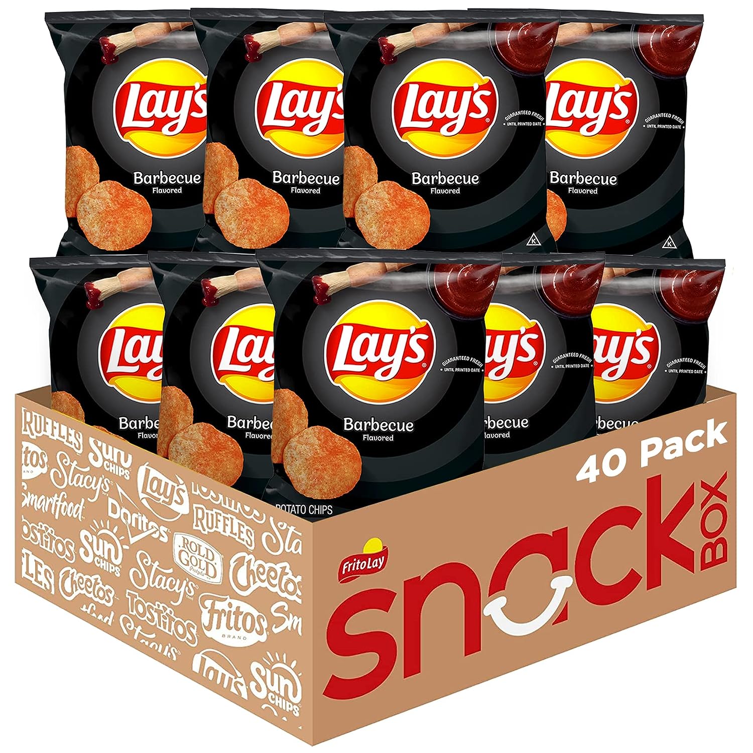 Lay's Potato Chips Barbecue Pack, 1 Ounce (Pack of 40)