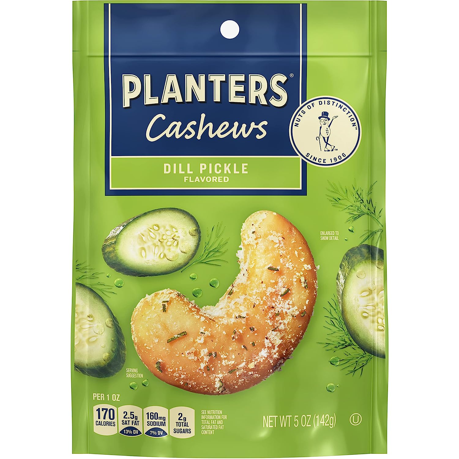 PLANTERS Whole Cashews Dill Pickle Flavored