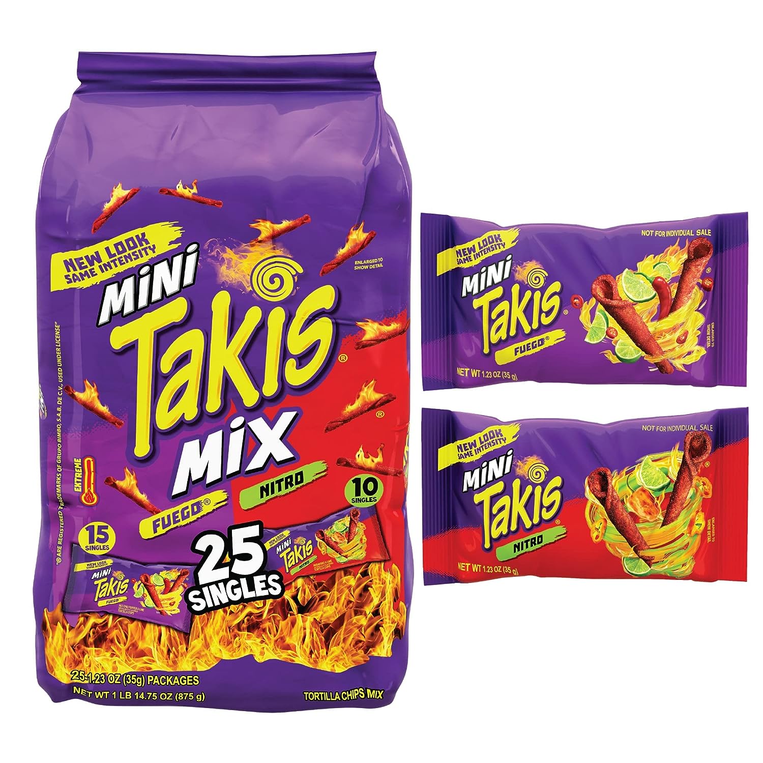 Takis Mini Fuego and Nitro Spicy Rolled Tortilla Chips