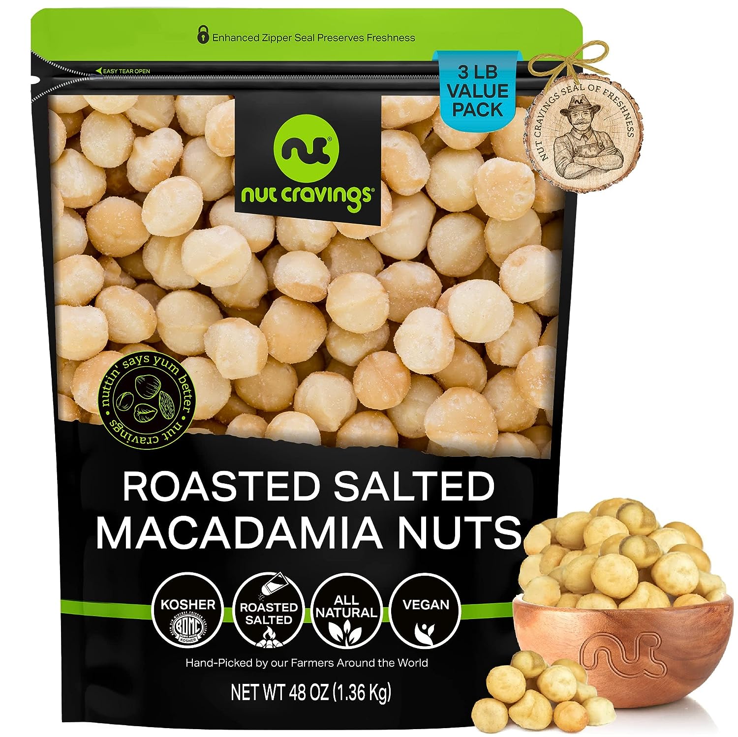 Macadamia Nuts Roasted & Salted - No Shell