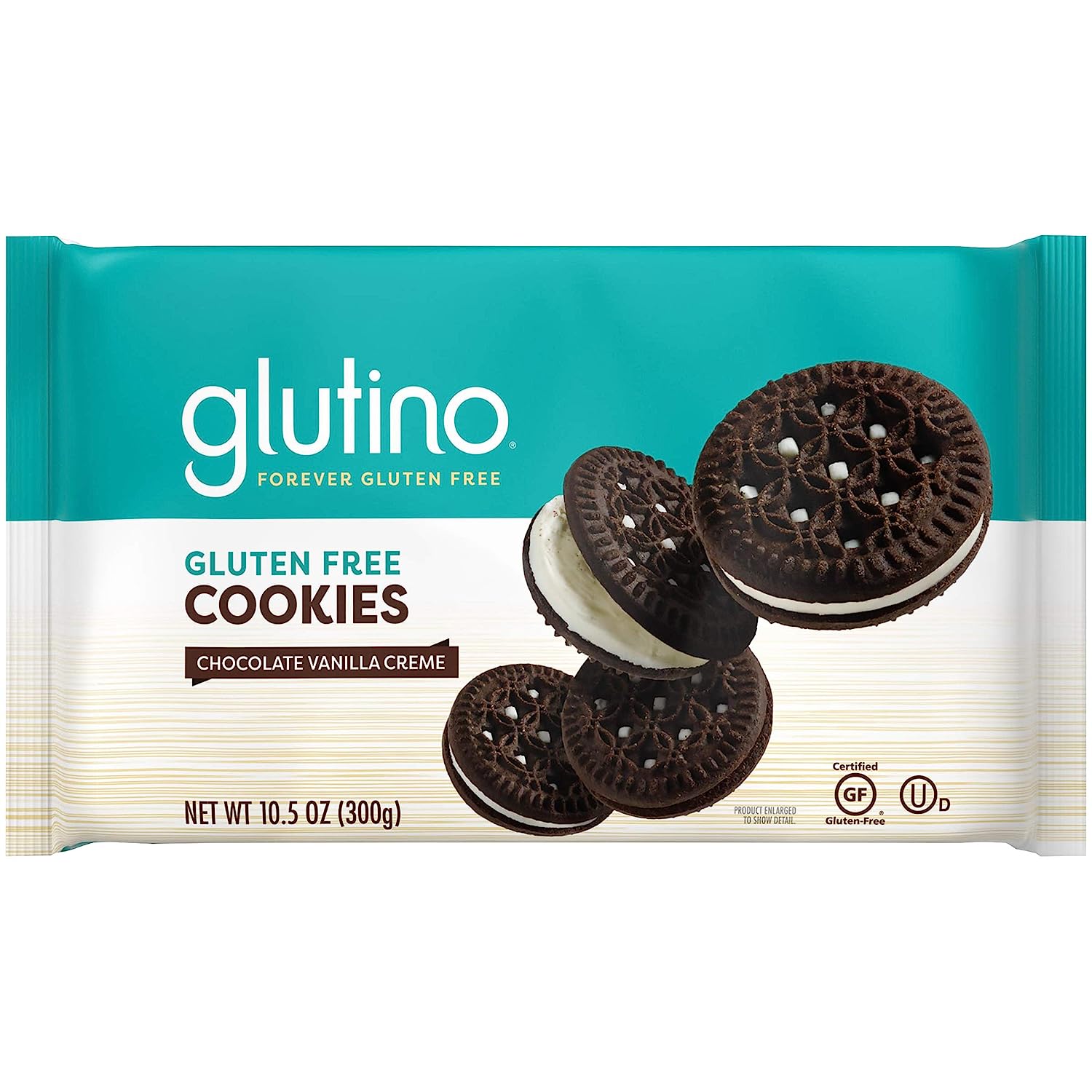 Glutino Gluten Free Chocolate Vanilla Creme Cookies, 10.5 Ounce