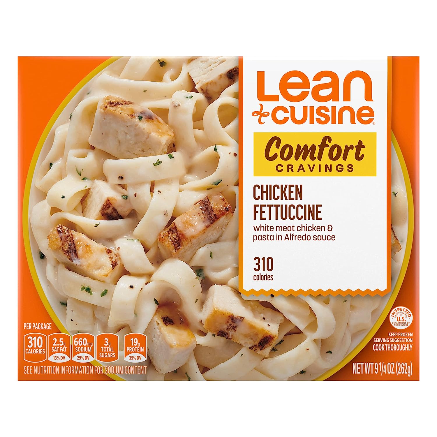 Lean Cuisine Frozen Meal Chicken Fettuccine, Comfort Cravings Microwave Meal, Chicken Pasta Dinner, Frozen Dinner for One