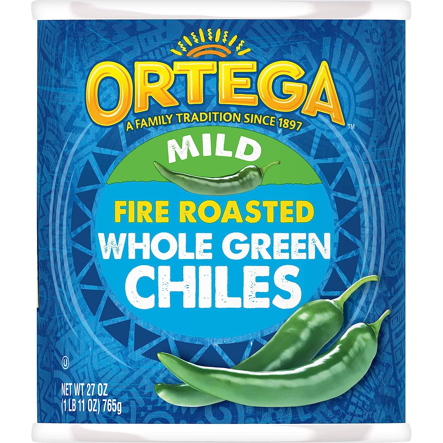 Ortega Peppers, Whole Green Chiles, Mild, 27 Ounce (Pack of 12)