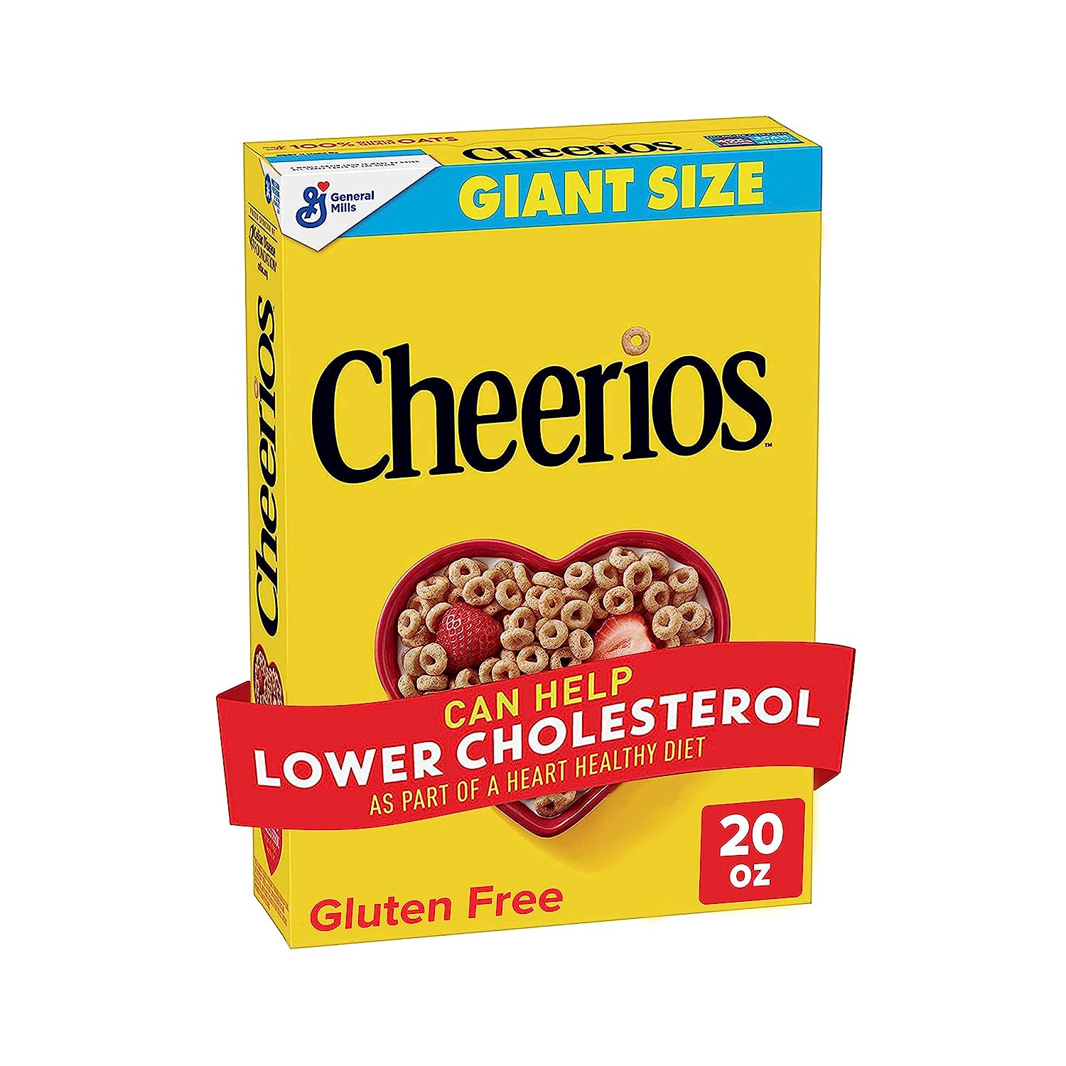 Cheerios Heart Healthy Cereal, Gluten Free Cereal with Whole Grain Oats, Giant Size, 20 OZ