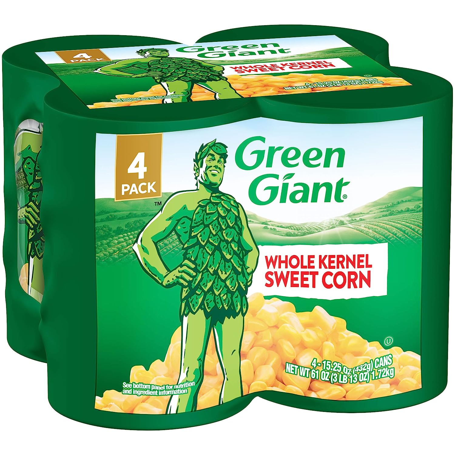 Green Giant Whole Kernel Sweet Corn, 4 Pack of 15.25 Ounce Cans