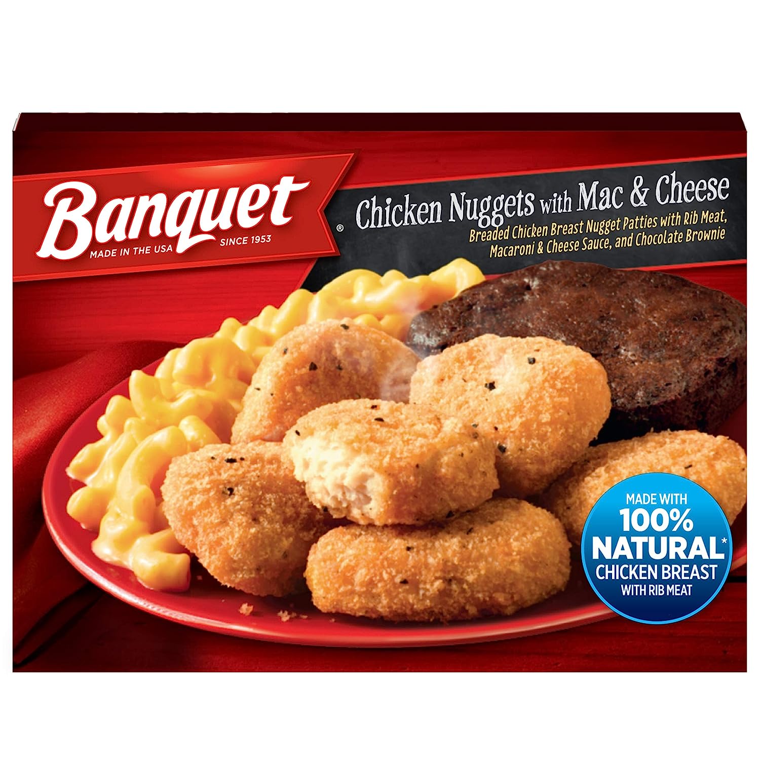 Banquet Chicken Nuggets with Mac & Cheese, Frozen Meal, 7.4 oz