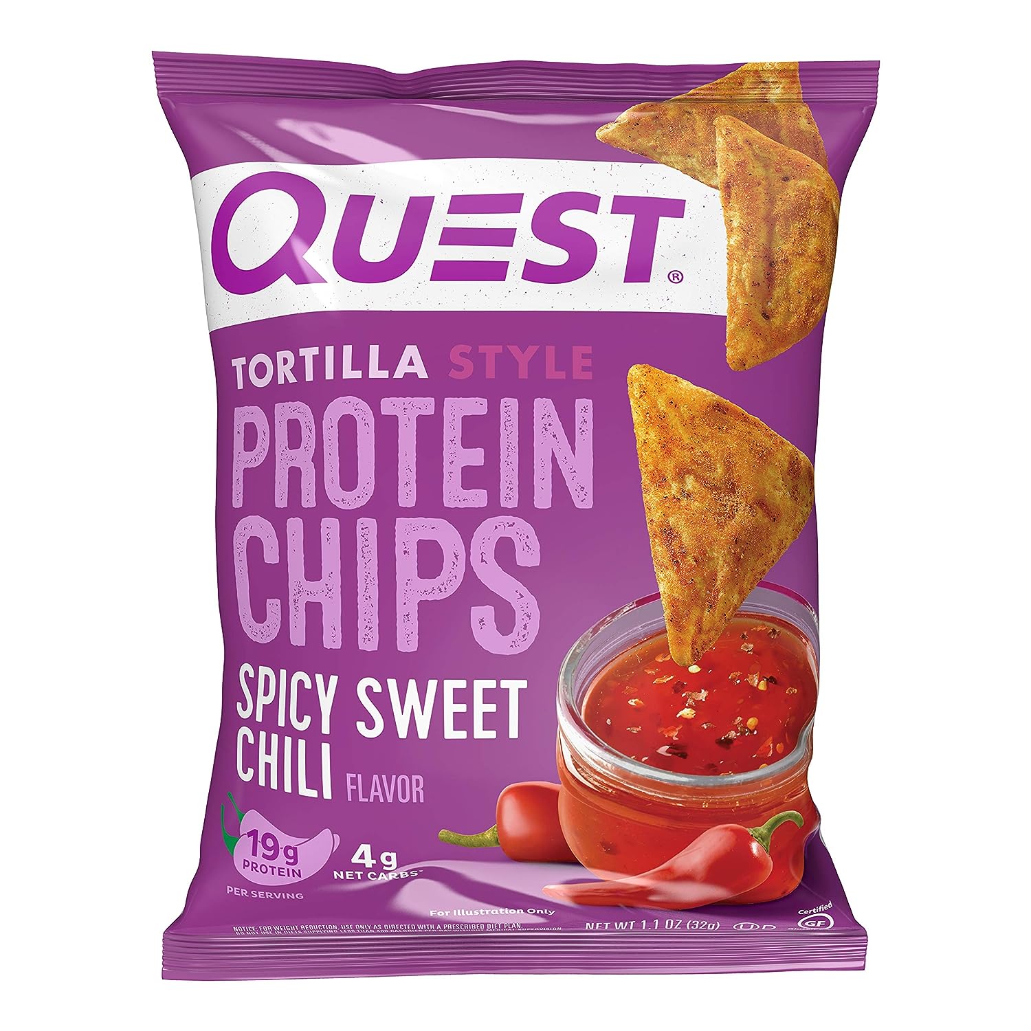 Quest Nutrition Tortilla Chip Spicy Sweet Chili, 1.1 Ounce (Pack of 12)