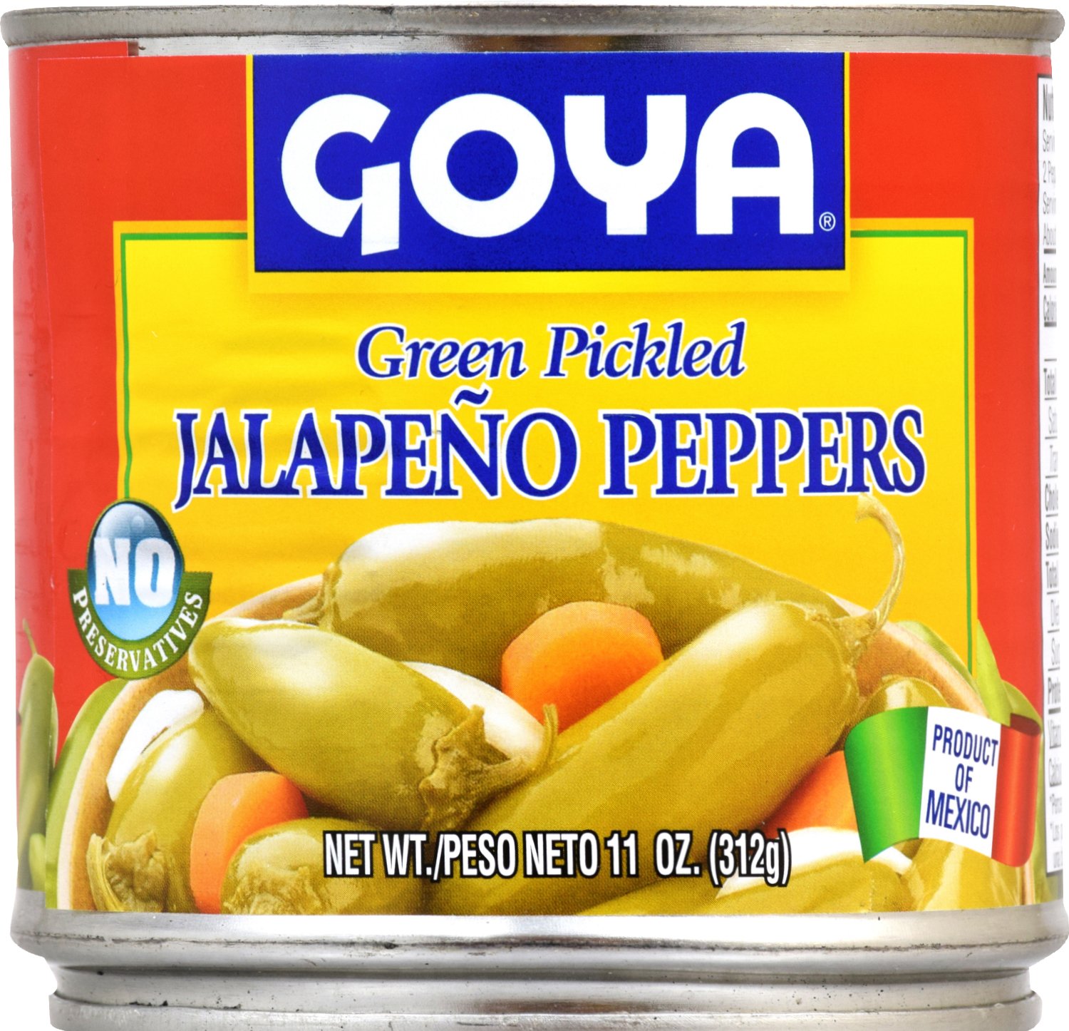 Goya Foods Green Pickled Jalapeno Peppers, Whole, 11 Ounce (Pack of 12)