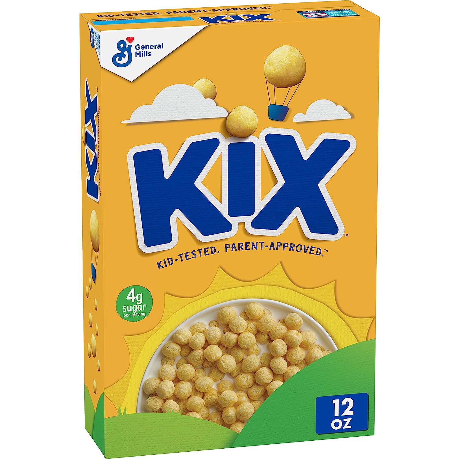 Kix Whole Grain Breakfast Cereal, Crispy Corn Cereal Puffs, 12 oz