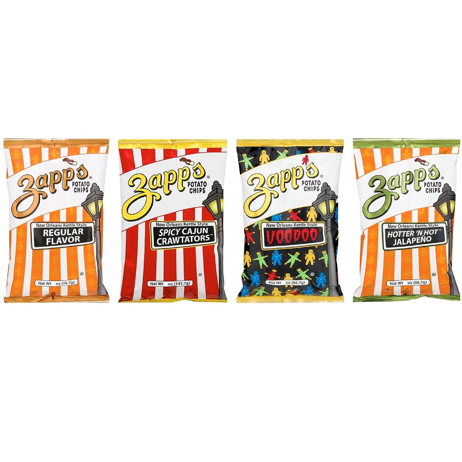 Zapp's Zappâ€™s New Orleans Kettle-Style Potato Chips Variety Pack (1.5 oz Bags