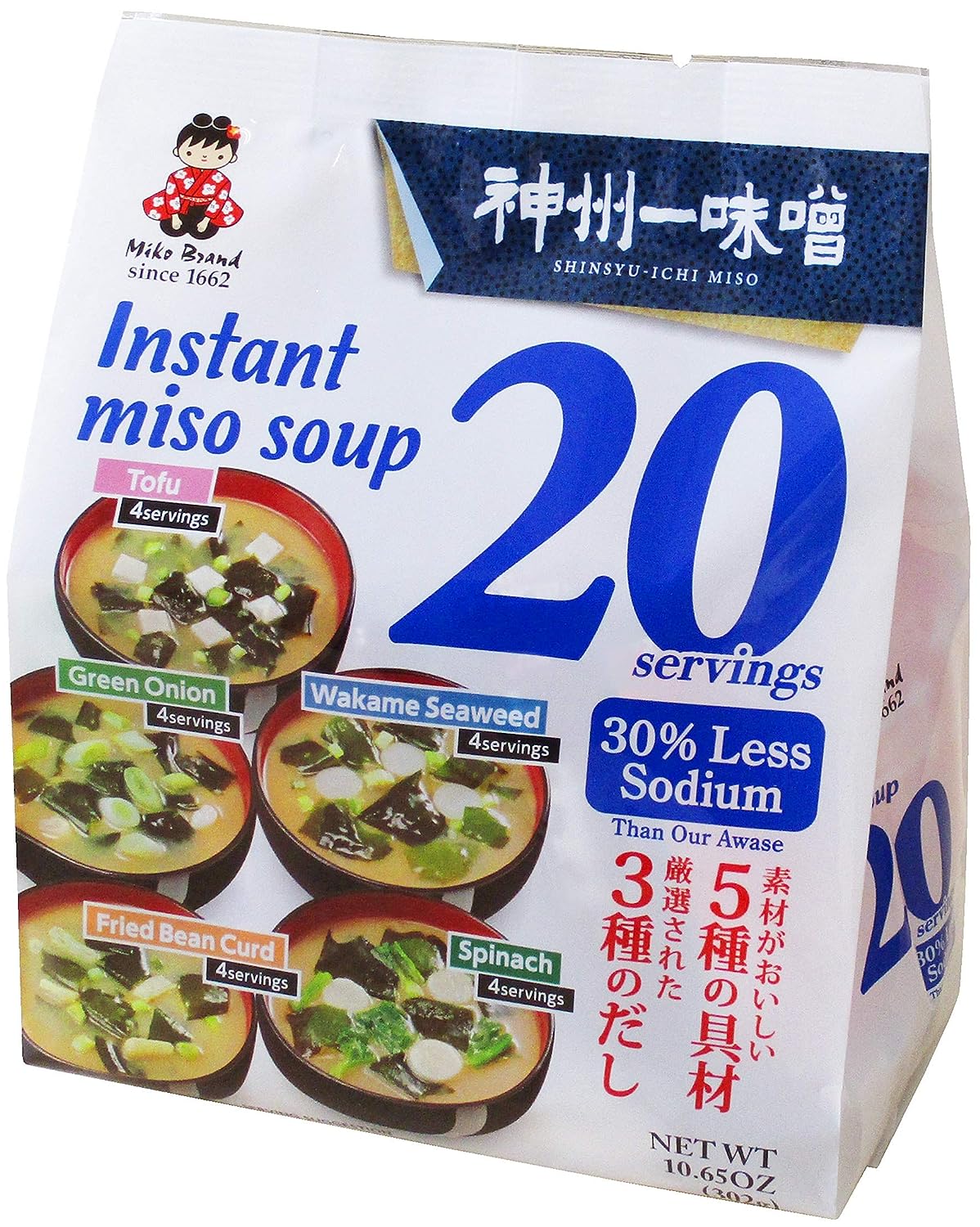 Miko Brand Instant Miso Soup Variety Pack-30% Less Sodium