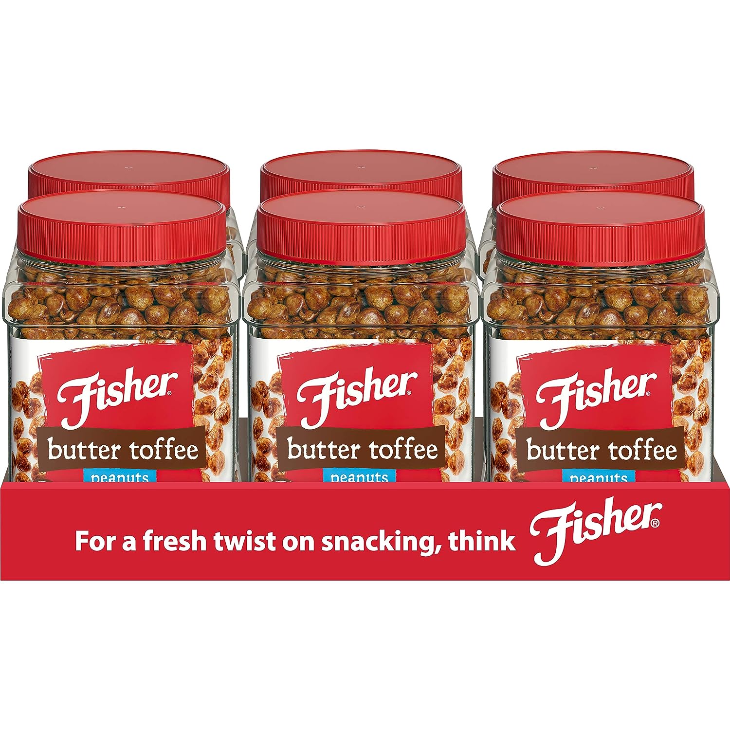 Fisher Snack Butter Toffee Peanuts, 42 Ounces (Pack of 6), No Artificial Colors or Flavors