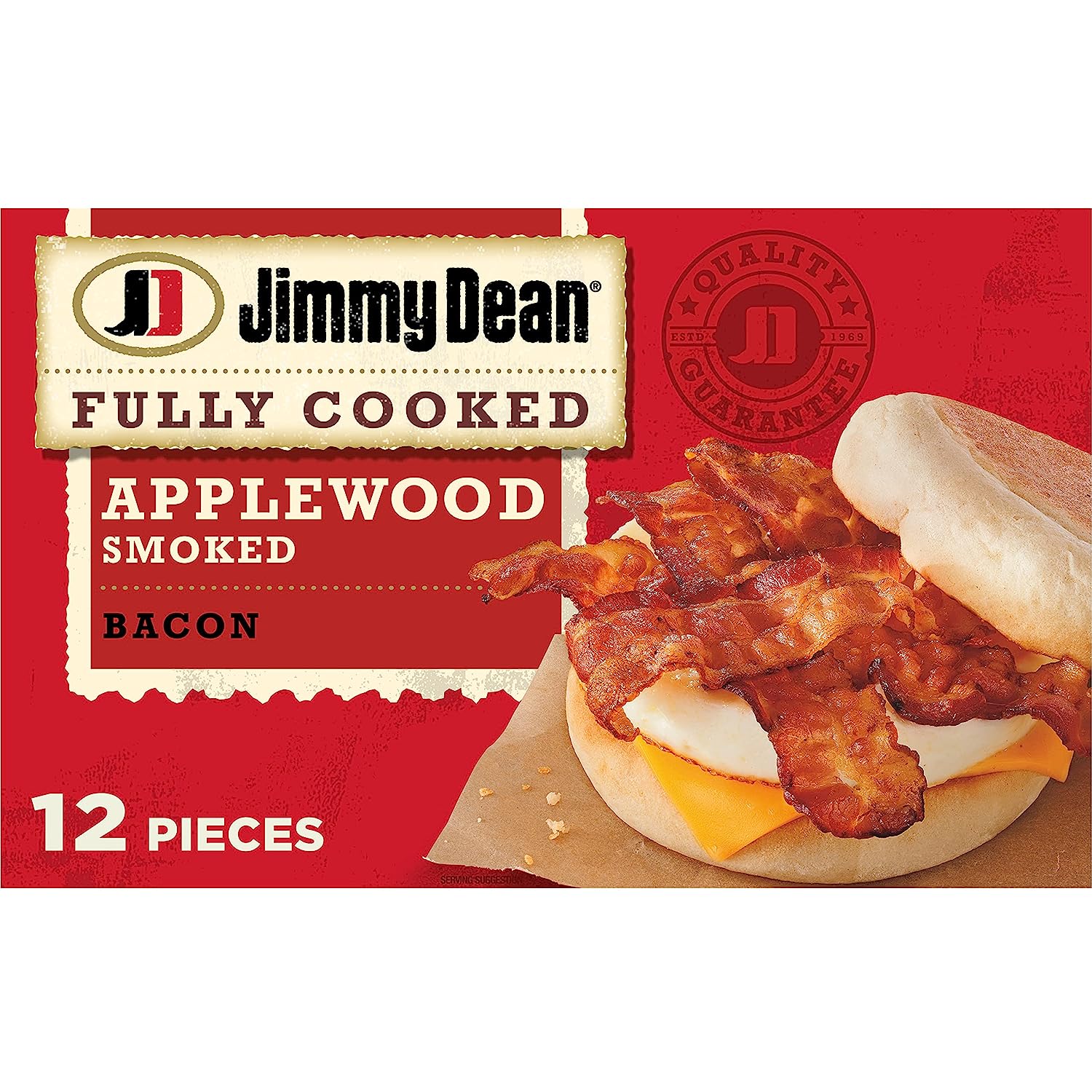 Jimmy Dean Fully Cooked Premium Applewood Smoked Bacon, 2.2 oz.