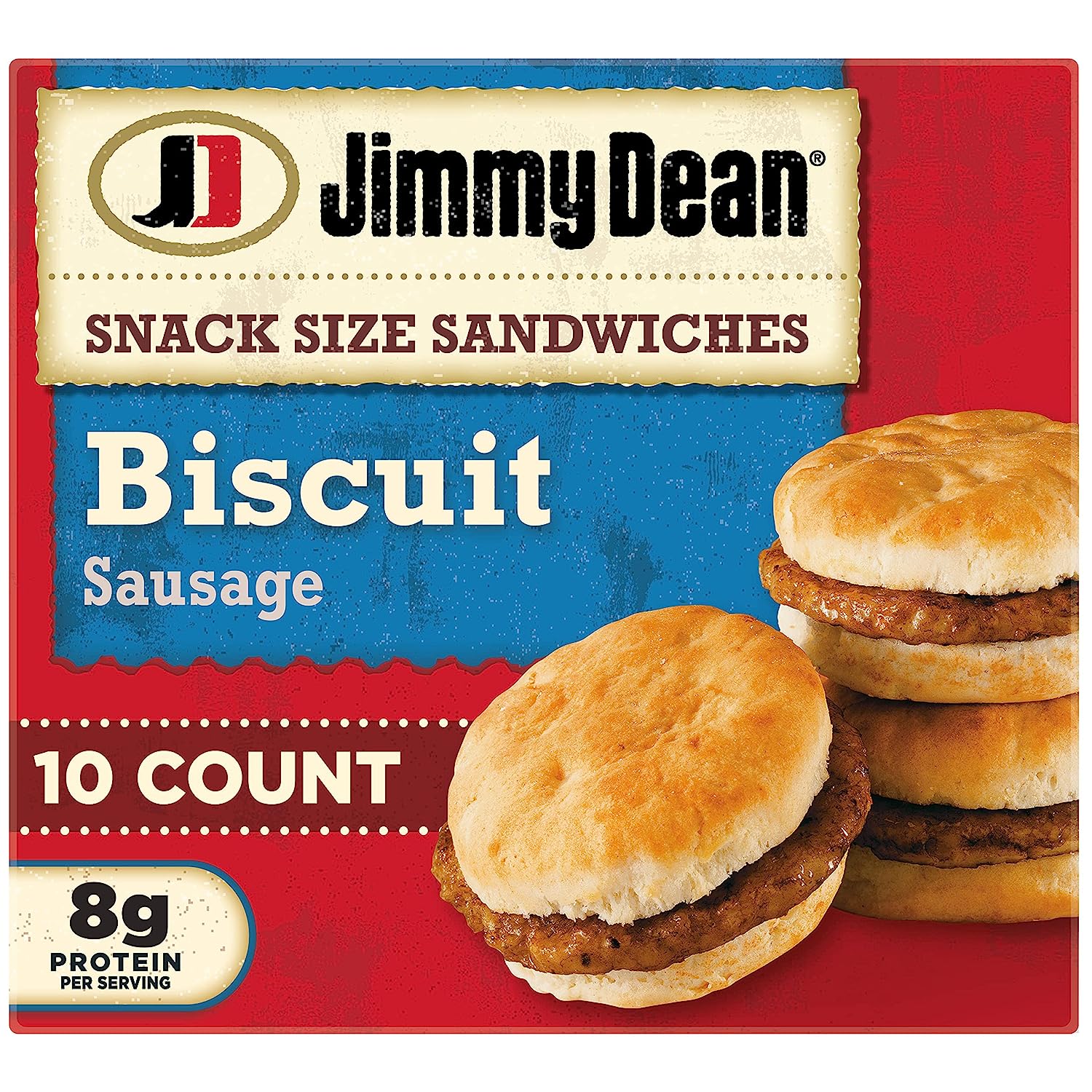 Jimmy Dean Snack Size Sausage Biscuit Sandwiches, 10 Count (Frozen)