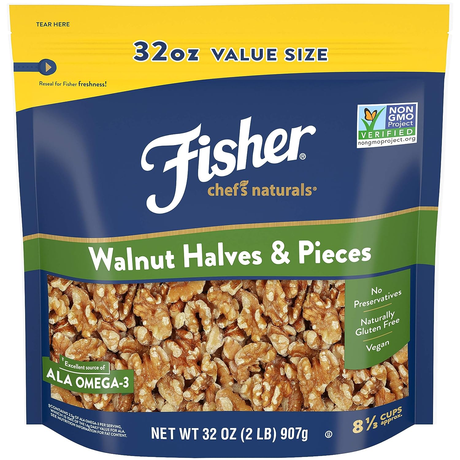 Fisher Chef's Naturals Walnut Halves & Pieces