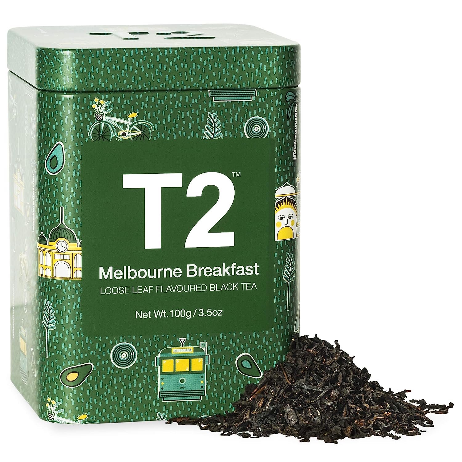 T2 Tea Melbourne Breakfast Black Tea, Loose Leaf Black Tea In Limited Edition Tin, 3.5 Ounce (T125AI115)