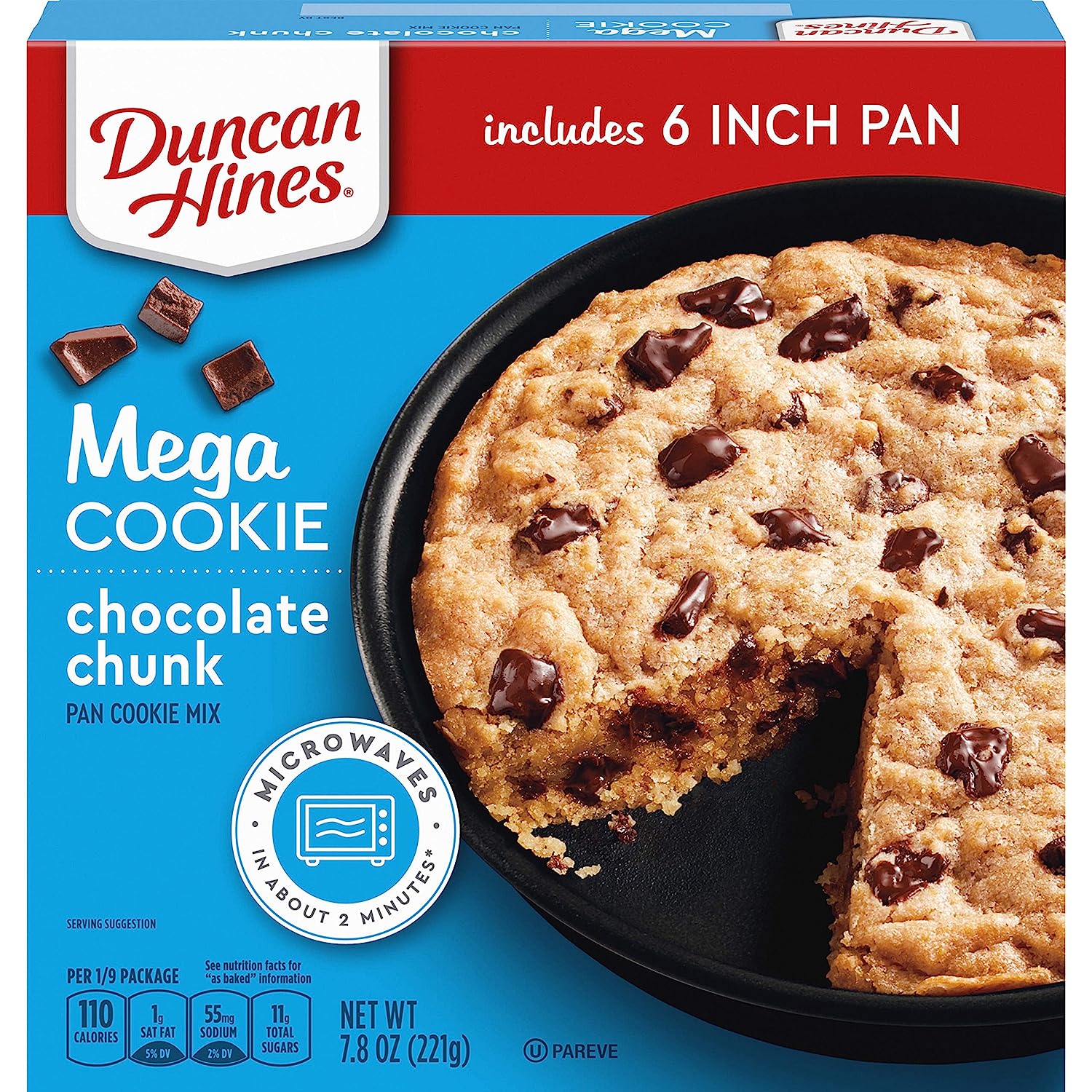 Duncan Hines Mega Cookie Chocolate Chunk Pan Cookie Mix, 7.8 oz