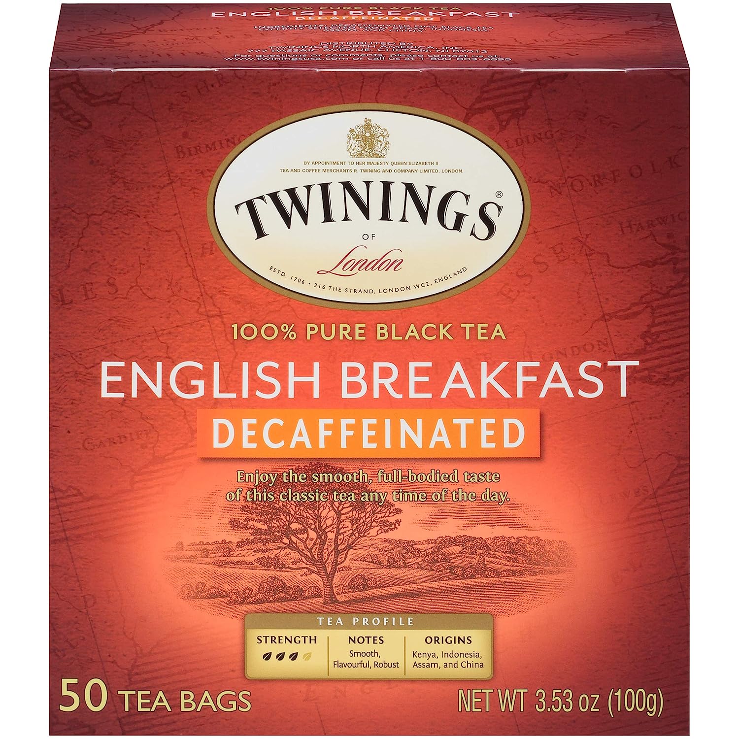 Twinings of London Decaffeinated English Breakfast Black Tea Bags